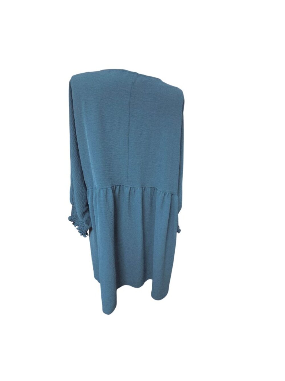 Dokotoo Blue 2XL Smocked Cuff Long Sleeve Tiered Dress Polyester Smocked Cuff - Picture 7 of 10